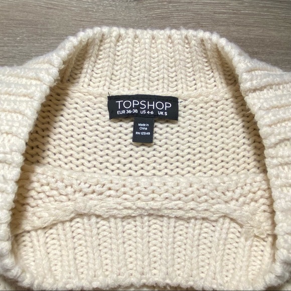 Topshop cream sweater with floral embroidery - Picture 3 of 3